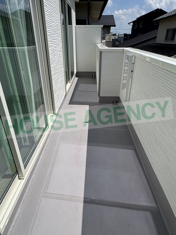 南向きのバルコニー